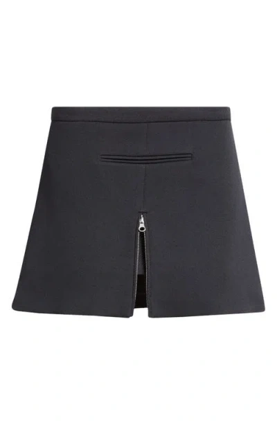 Courrèges Black Tailored Zipped Twill Miniskirt In 9999 Black