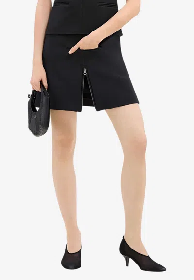 Courrèges Tailored Zip Twill Mini Skirt In Black