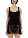 Courrèges Courreges Black Racerback Tank Top With Logo Patch
