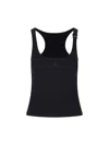 Courrèges Courreges Black Racerback Tank Top With Logo Patch In Black  