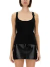 Courrèges Tank Top With Asymmetrical Buckle In Black