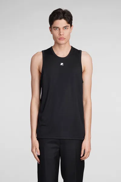 Courrèges Tank Top In Black Polyester