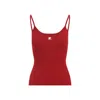 Courrèges Ribbed-knit Ribbed Tank-top In Red