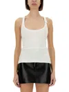 Courrèges White Sleeveless Tank Top In Multi
