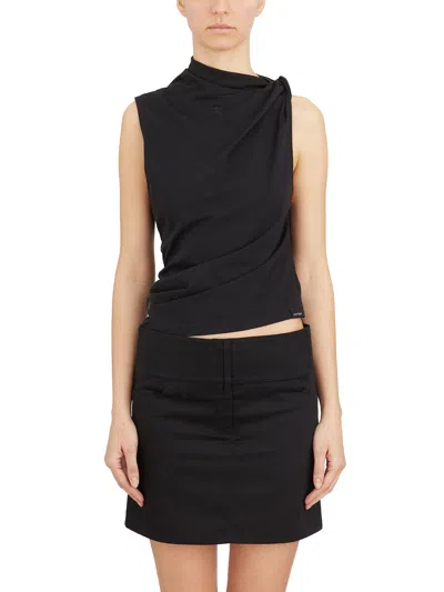 COURRÈGES COURREGÈS TANK TOP TWISTED IN COTONE