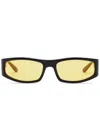Courrèges Tech Rectangle-frame Sunglasses In 黑色