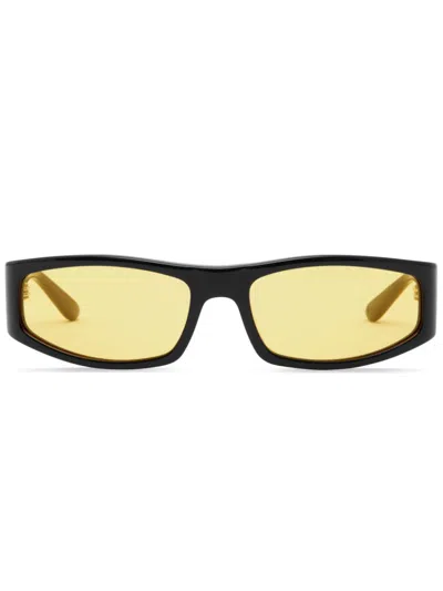 Courrèges Tech Rectangle-frame Sunglasses In Yellow