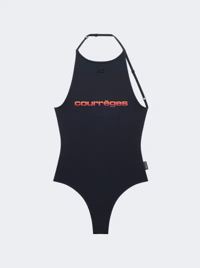 Courrèges Tech Jersey Bodysuit In Black