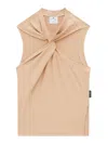 Courrèges One-shoulder Cut-out Top In Beige