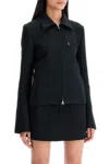 Courrèges Technical Twill Jacket For Men In Black