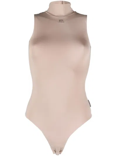 Courrèges Techno Jersey Bodysuit In Neutrals