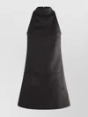 Courrèges Textured Fabric Knee Length Dress With Front Pockets In Black