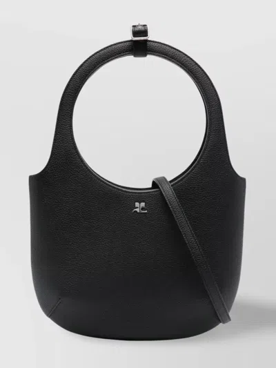 Courrèges Textured Shoulder Bag Adjustable Strap