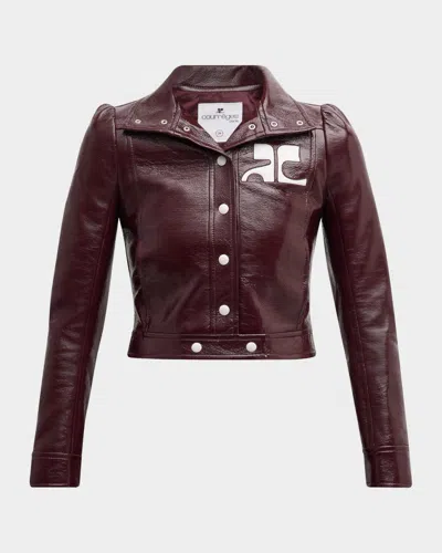 Courrèges Re-edition Vinyl Jacket Clothing In Burgundy