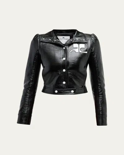 COURRÈGES TEXTURED VINYL CROP JACKET