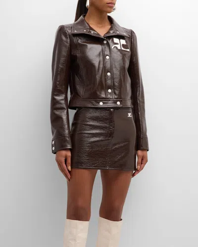 COURRÈGES TEXTURED VINYL CROP JACKET