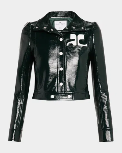 COURRÈGES TEXTURED VINYL CROP JACKET