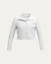 Courrèges Textured Vinyl Crop Jacket In Heritage White