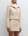 Courrèges Iconique Vinyl Bomber Jacket In Mastic Grey