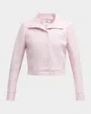 Courrèges Textured Vinyl Crop Jacket In Pink