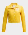 Courrèges Faux-leather Press-stud Jacket In Yellow