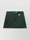 Courrèges Glossy Vinyl Mini Skirt With Fitted Zip Closure And Snap Button In Gray