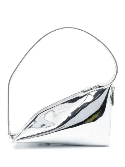 Courrèges The One Leather Mini Bag In Silver