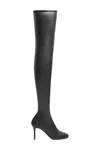 Courrèges Stretch Over-the-knee Stiletto Boots Strap Detailing In Black