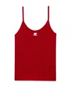 Courrèges Ribbed-knit Ribbed Tank-top In Red