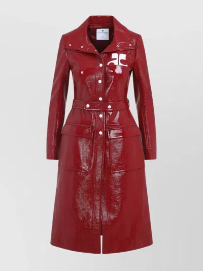 COURRÈGES TONAL BELT BELTED TRENCH COAT