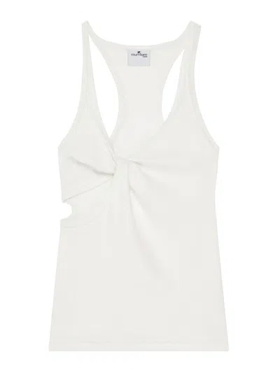 COURRÈGES WHITE COTTON BLENDED TOP