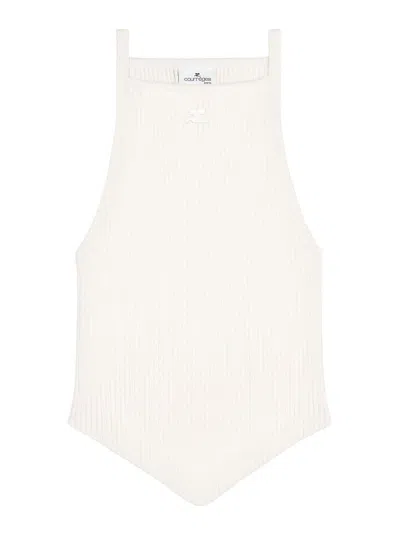 COURRÈGES POINTY RIB KNIT TANK TOP