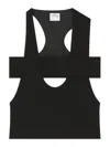 Courrèges U-neck Black Top With Cut-out Detailing In Black
