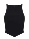 Courrèges Pointy Ribbed Knit Top In Black