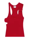 Courrèges Scoop Neck Sleeveless Top With Cut-out Detailing In Red