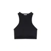 Courrèges Mockneck Light Rib Cropped Top