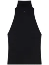 Courrèges High Neck Ribbed Sleeveless Top