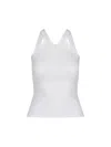 Courrèges Ribbed Tank Top With Zipper On The Neckline In White