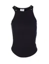 Courrèges Ribbed Tank With Metal Hardware And Piercing Detail