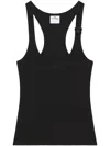 Courrèges Courreges Black Racerback Tank Top With Logo Patch
