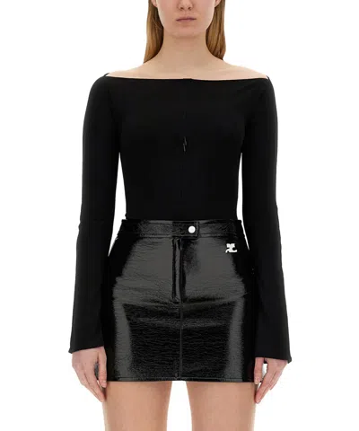 Courrèges Body In Jersey In Black