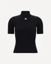 Courrèges Reedition Short Sleeves Ribbed Knitted Sweater Clothing
