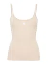 Courrèges Reedition Knit Tank Top In Beige