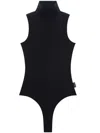 Courrèges Techno Jersey High-neck Bodysuit In Black