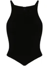 Courrèges Courreges Women Pointy Ribbed Knit Tank Top In Black