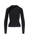 Courrèges Black High Neck Top In Black