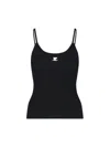 Courrèges Knit Tank Top In Black