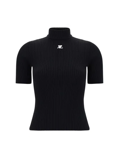 Courrèges Reedition Jumper T-shirt In Black