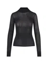 Courrèges Logo Embroidered High Neck Top In Black