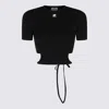 Courrèges Cropped T-shirt In Black